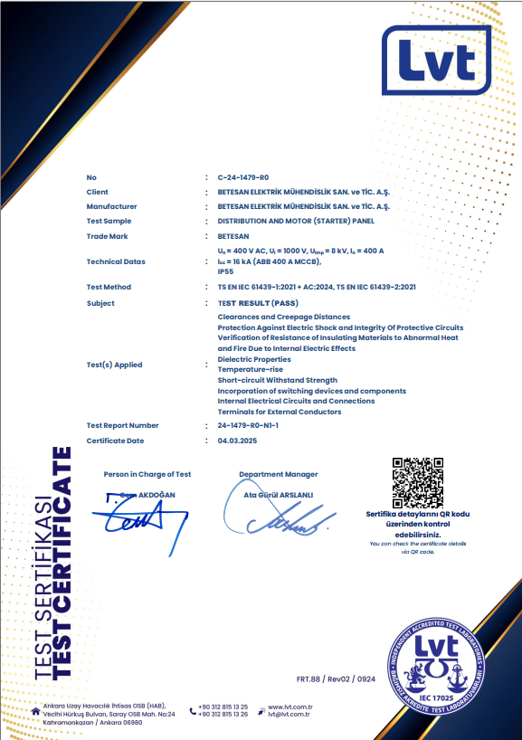 Betesan | Certificates